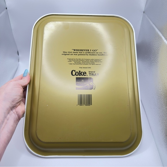 Coca-Cola Tray “Wherever I Go” | 1990 Repro of 1943 Santa | Sundblom Art | Vtg - Picture 11 of 11